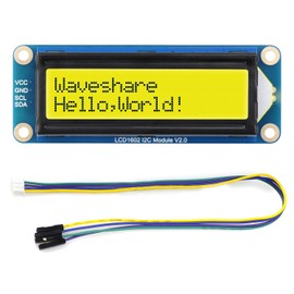 Waveshare LCD1602 I2C Module, Compatible with Raspberry Pi 5/4B/3B/Pico/Pico W/Pico WH, 32 Characters LCD, 3.3V/5V, Backlight Adjustable, Green