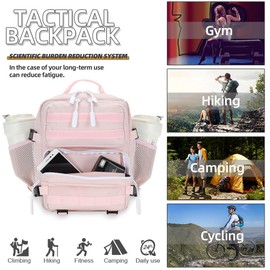 HongXingHai 9L Mini Tactical Backpack for Men and Women, Tactical Backpack Small for Hiking, Small Tactical Bag, Pink