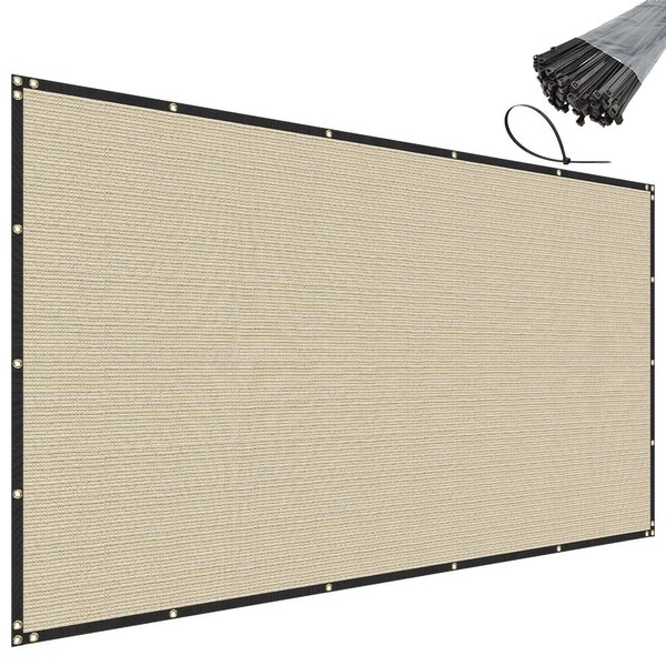 SunnyRoyal 4' x 20' Beige Privacy Fence Screen Heavy Duty