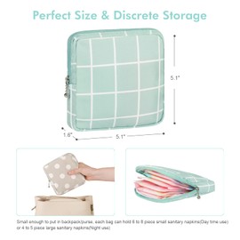 2 Pack Period Bag for Teen Aged Girls, Sanitary Napkin Storage Bag, Functional Waterproof Sanitary Pads Bags