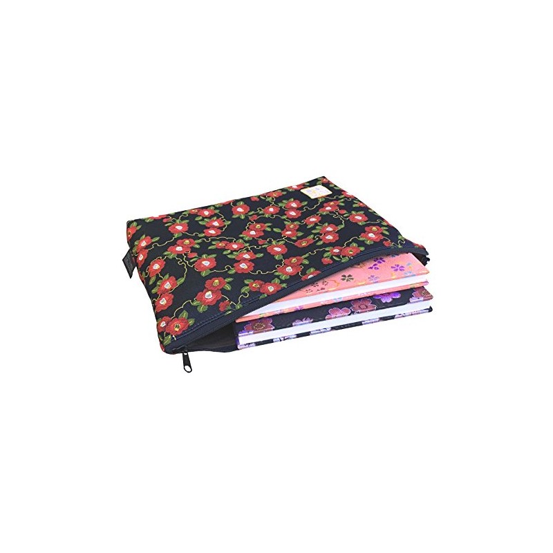 Brocade bolsa con cierre, forrada con brocado Nishijin, talla L.,