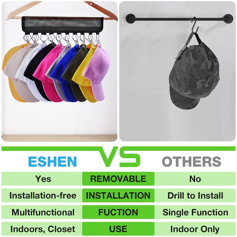 Baseball Cap Holder, 3 Pack Cap Organizer for Hanger &