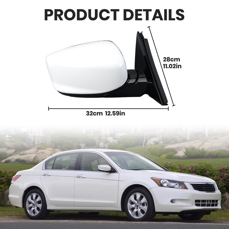 Right Passenger Side Mirror Compatible with Honda Accord 2008 2009