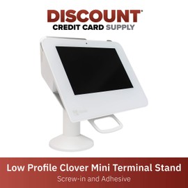 Discount Credit Card Supply DCCStands Swivel and Tilt Clover Mini/Clover Mini 3 Terminal Stand - Low Profile, White