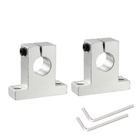 uxcell 2pcs SK16 Aluminum Linear Rod Rail Shaft Support for 16mm Diameter Shaft, Linear Motion Rail Guides Mounting Bracket for CNC Machine, 3D Printer, Automation Equipment, Silver Tone