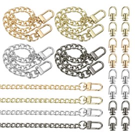 PATIKIL 7.9" Flat Purse Chain, 8 Pack Chain Purse Strap Handbag Chains Crossbody Straps Extender with D-Rings for Tote Wallet Clutch Satchel Short Bag, 4 Colors