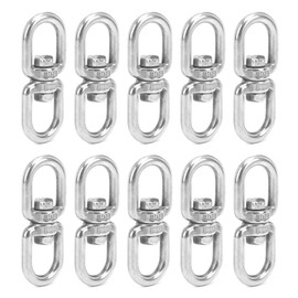 Double Ended Swivel Eye Hook, 10Pcs M6 Swivel Shackle Eye Hook Swivel Hooks 8‑Shaped Connector Stainless Steel 8‑Shape Shackle Connector for Fishing