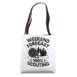 Weekend Forecast Camping Scouting Scouts Scout Tote Bag