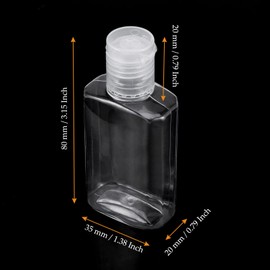 MUKCHAP 100 PCS 1 oz Clear Travel Bottles, 30ml Refillable Portable Plastic Bottles with Flip Cap for Travel, Outdoor Camping, Business Trip