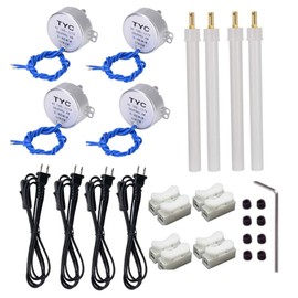 4PCS Cup Turner Kit Accessories for Crafts Tumbler,Includes Cup Turner Motor Synchronous Turntable Motors,Coupling Connectors,Cup Wands - Ideal for Cuptisserie,Tumbler Cup Rotator Machince (5-6RPM)