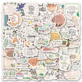 100Pcs Bible Stickers, Inspirational Christian Stickers, Bible Verse Stickers, Bible Journaling Supplies, Aesthetic Jesus Faith Christian Stickers for Water Bottles, Religious Christian Gifts for