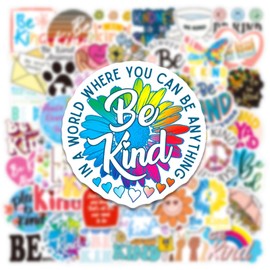 50pcs Kindness Stickers for Kids Teens Adults, Motivational Be Kind Stickers for Water Bottles, Kindness Waterproof Decals for Laptop Scrapbooking Journaling Notebook Party Supplies