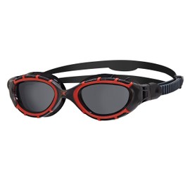 Zoggs Unisex Flex Regular Fit Schwimmbrillen, Red/Black/Smoke Polarized, Einheitsgröße