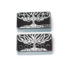 Guyker Humbucker Pickup Cover (1Pcs 50mm and 1Pcs 52mm Pole Spacing) – Cupronickel Bridge and Neck Pickups Frame Set Replacement Parts for Les Paul LP Style Electric Guitar (PC013, Chrome)