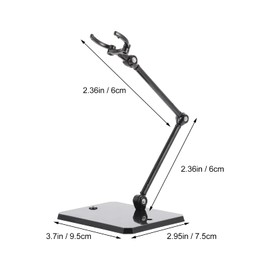 TOYANDONA Miniature Dolls 2pcs Action Figure Stand Adjustable Doll Stand Assembly Action Holder Base Display Stand for Figure Model Toy Doll Accessories White Black Action Figures
