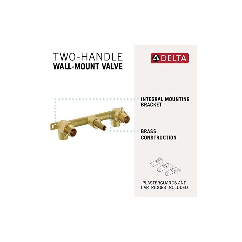 Delta Faucet Wall-Mount Rough-In Valve for Delta 2-Handle Wall-Mount Bathroom