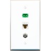 RiteAV 1 Port Fiber Optic Jack SC Simplex APC + Cat6 + Coax Wall Plate - Flat White