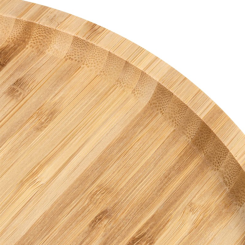 JOIKIT 5 Pack 12 Inch Bamboo Round Platter, Fine Polished