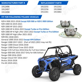 M MATI Front Left Right Brake Calipers for Polaris RZR 1000 XP/XP4/S4/RS1 RZR 4 900 Ranger 1000 570 800 900 Diesel General 1000 Brutus Pro XD 1912496 1912497 1912498