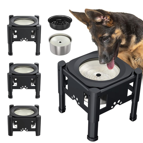 Lewondr Elevated Dog Water Bowl No Spill, with 2.5L Large