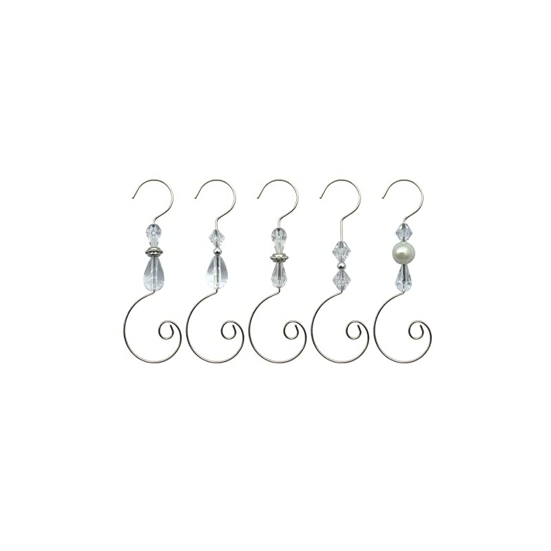WEIBIAO Christmas Ornament Hooks - Silver Wire Hooks, Acrylic Jewelry