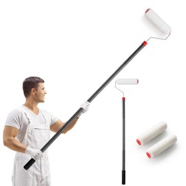 Paint Roller Brush Kit,6 FT Paint Roller Stainless Steel Poles Splicing Rod Multi-Function Paint Roller Kit with Extension Poles,House Painting Supplies Mural Brush for Painting Walls and Ceilings