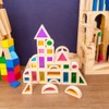 Lexza Wooden Rainbow Blocks,Acrylic Blocks Kids, Creative Stacking Toys, Sensory