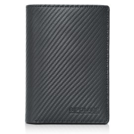Polare Functional RFID Blocking Leather Passport Holder Travel Bifold Wallet For Men (Carbon Black)
