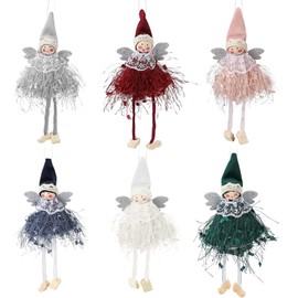 Christmas Angel Pendant, Christmas Tree Pendant, Angel Doll Pendant, Christmas Decoration, Christmas Tree Hanging Decorations Pendant for Christmas, New Year, Christmas Party, Pack of 6