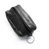 SystemsEleven Mens Ladies Black Real Leather Coin Pouch Wallet Zipper