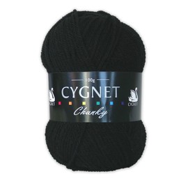 Cygnet Chunky Knitting Yarn/Wool - 100g Chunky Knit Ball (Black - 217)