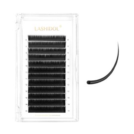 LASHIDOL Round Lash, Single Lash, Black, For Eyelash Extensions, For Beauty Shops, J C D Curl, Thickness 0.07 - 0.15 mm, Length 0.3 - 0.06 inches (8 - 15 mm), Mixed Length 0.07 - C-(8 - 15) MIX)