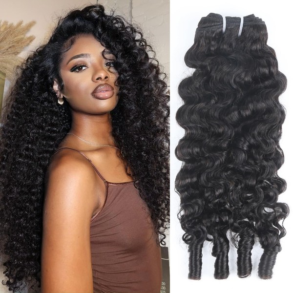 Burmese Curly Human Hair Bundles 3c4a Water Wave 20inch One