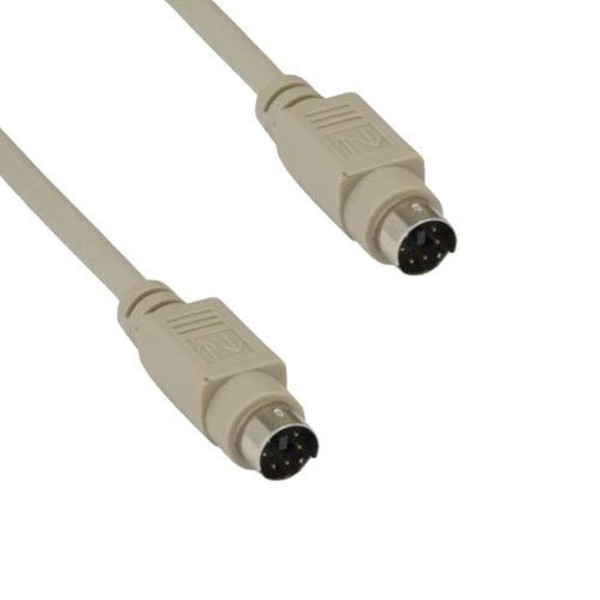 KENTEK 3 Feet FT Mini DIN6 MDIN6 PS/2 Keyboard Mouse Cable Cord 28 AWG Molded 6 Pin Male to Male M/M for PC Mac Linux