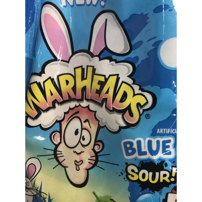 Warheads-Blue Rasberry Sour Jelly Beans Candy: 4oz/113g. ShipN24Hours-N