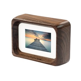 Walnut & Beech Wood Frame 3/5 inch Mini for Tabletop Display Cute Solid Wood Photo Frame Family Photo Anniversary Album Gift is Photo Frame Birthday Gift (Walnut, 3 x 2)