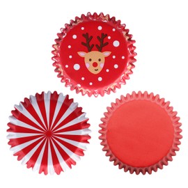 PME Christmas Foil Coated Cupcake Cases - Santa Mix (Pack of 100)