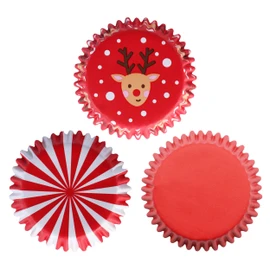 PME Christmas Foil Coated Cupcake Cases - Santa Mix (Pack of 100)