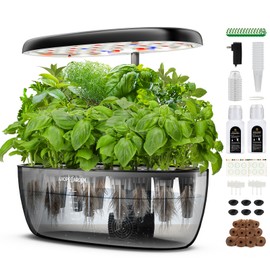 Indoor Garden Hydroponics Growing System: 12 Pods Plant Germination Kit Garden Kit Growth Lamp Countertop with LED Grow Light Hydrophonic Planter Grower Harvest Vegetable Lettuce