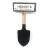 "Welcome to Henry's garden" hanging shovel sign