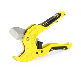 Bates- PVC Pipe Cutter, Cuts up to 1-5/8", Black & Yellow Ratcheting PVC Pipe Cutter Tool, Pipe Cutters PVC Pipe Shears, Plastic Pipe Cutter, PEX Pipe Cutter, PVC Cutter Tool, PVC Ratchet Cutter