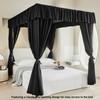 AIKASY Black Thickened Bed Canopy Curtains - Elegant Bedroom Decor