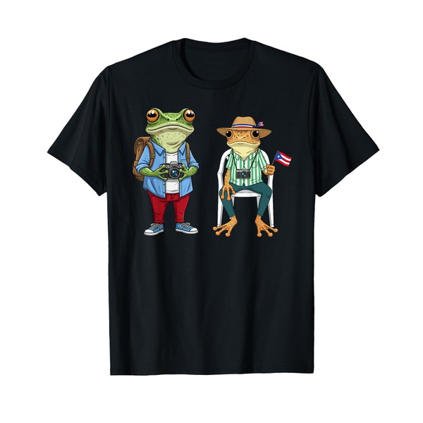 Puerto Rico Rican Flag Funny Sapo Concho Frog Meme T-Shirt