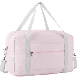 VAVOBIS for Ryanair Cabin Bags 40x20x25 Underseat Travel Bag Small Hand Luggage Bag Tote Carry On Duffle Bag Gym Beach Overnight Flight Bag Weekend Bags for Women Men，Pink(with Shoulder Strap)