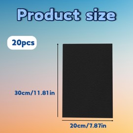 20 Pcs Black Felt Fabric, 30cmX20cm Black Material Fabrics, Felt Sheets Fabric, Multi-Functional Felts Squares for Craft for DIY Art and Sewing Projects Crafts Making Supplies