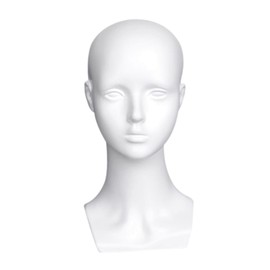 Harilla Mannequin Head, Model Head Display Supplies, Female Headstand, Manicure Display Stand for Boutiques, Salon Display, Hair, Hat, Scarf, White