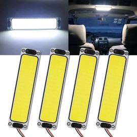GZRUICA DC12V-DC36V Interior Lights RV Ceiling Roof Light with ON/OFF Switch 108SMD COB Interior Lighting for RV Camper Trailer Motorhome Van Boat Caravan White Pack of 4