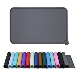 Reopet Waterproof Pet Feeding Mat with High Raised Edges, Heavier and Thicker Placemats for Cat Dog Water Bowl with BPA Free, Dogs Cats Food Mats for Messy Drinkers to Prevent Spill and Protect Floors