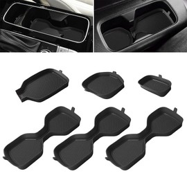 SENSHINE Silicone Cup Holder Coaster for Kia Telluride Accessories 2020 2021 2022 2023 Non-Slip Cup Holder Insert Mat Center Console Inserts Pad Car Interior Accessories Decoration 6Pcs (Black Trim)
