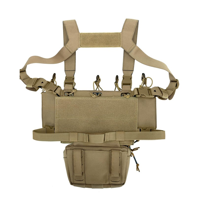 YAKEDA Tactical Chest Mini Rig Vest/Training Mini Rig Adjustable &